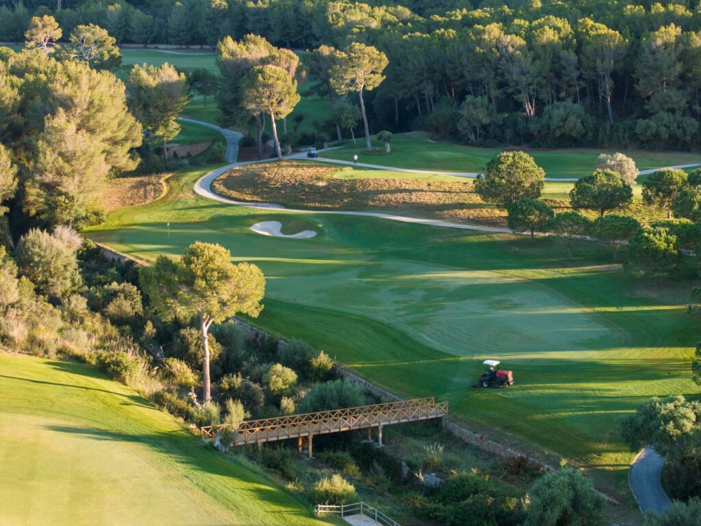How are golf courses in Mallorca integrated into nature reserves or protected areas 2 golf courses in Mallorca